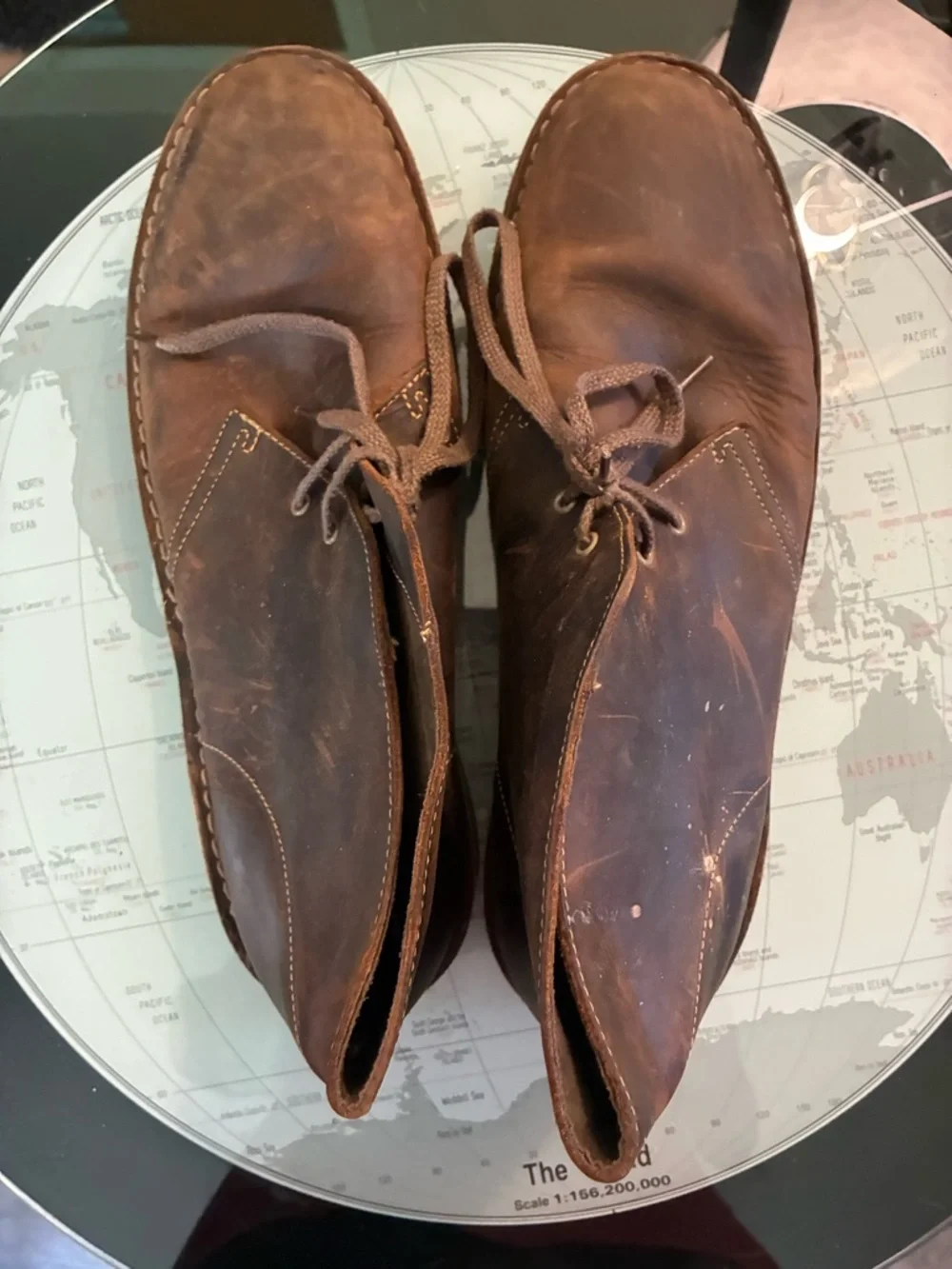 Men’s Clarks Brown Leather Chukka Boots - Classic Lace-Up Desert Style Size 12